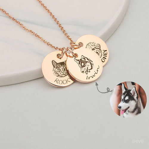 Pet Portrait Name Necklace, Custom Pet Portrait Necklace, Personalized Pet Photo Jewelry, Personalized Gifts, Pet Photo Necklace, Pet Memorial Necklace