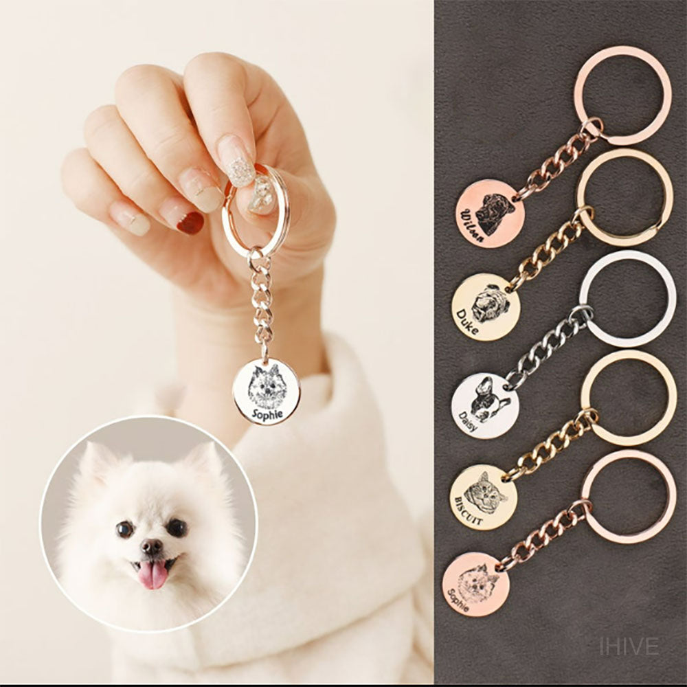 Pet Photo Keychain, Picture Keychain, Actual Pet Keychain, Personalized Pet Keychain, Custom Pet Keychain, Pet Memorial Keychain