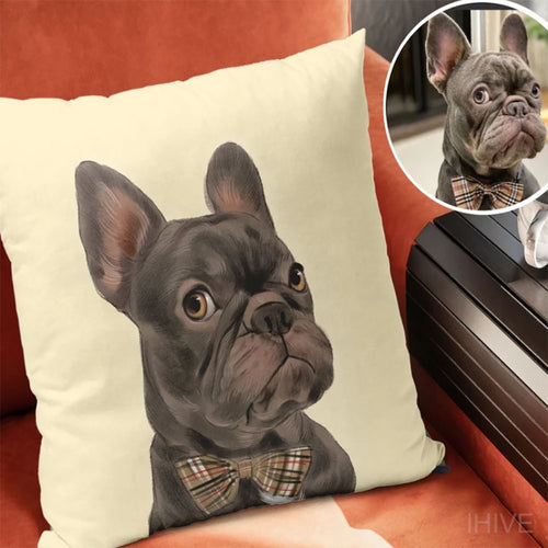 Custom Pet Pillow, Personalized Pet Portrait Pillow, Pet Cushion, Dog Mom, Personalized Mother's Day Gift for Dog Lover, Double Sided Cushion, CASE ONLY