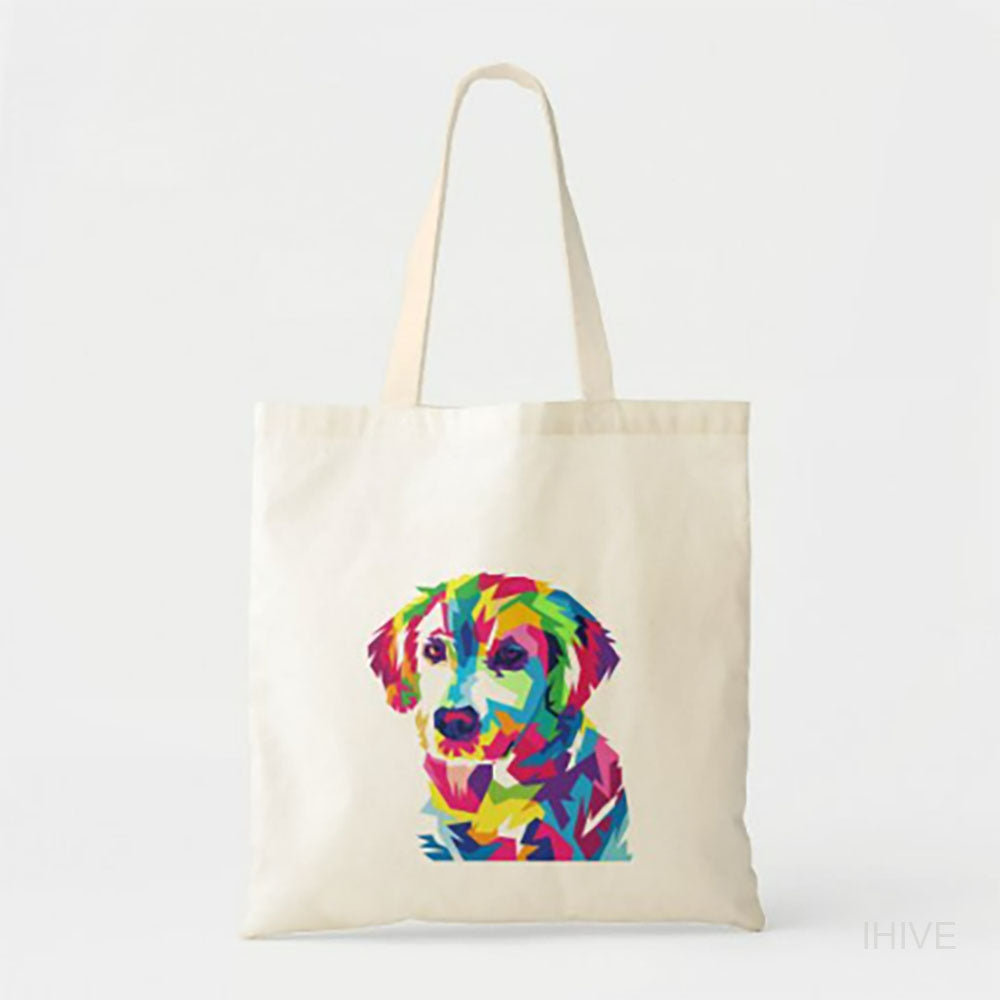 Custom Pet Photo Tote Bag, Funny Puppy colorful Tote Bag, Personalized Tote Bag, Pet Picture Tote Bag, Pet Portrait Bag