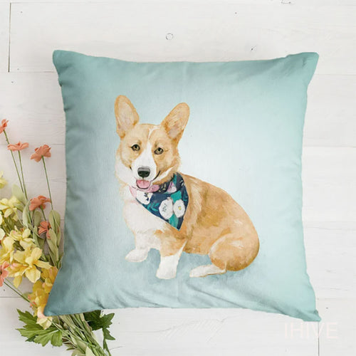 Custom Pet Pillow, Pet Portrait Pillow, Dog Pillow, Cat Pillow, Pet Cushion, Dog Mom, Personalized Mother's Day Gift for Dog Lover Pet Owner, Double Sided Cushion, CASE ONLY