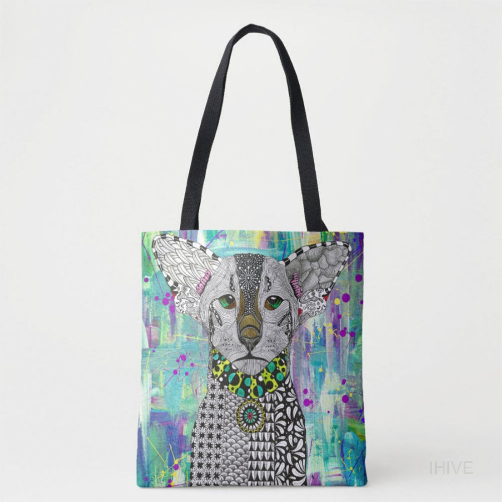 Custom Pet Photo Tote Bag, Exotic Oriental Shorthair Cat Tote Bag, Personalized Tote Bag, Pet Picture Tote Bag, Pet Portrait Bag