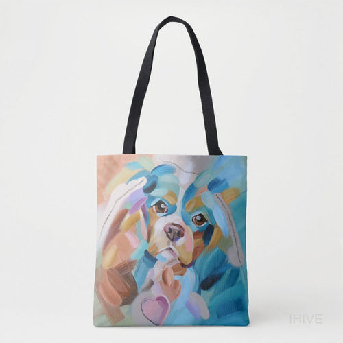 Custom Pet Photo Tote Bag, Art Tote Bag, Personalized Tote Bag, Pet Picture Tote Bag, Pet Portrait Bag