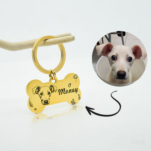 Dog Brand, Pet Anti-lost Brand, Dog Cat Cute Keychain Custom Pet Portrait Key chain for Pet Lovers, Memorial Gifts