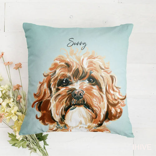 Custom Pet Pillow, Pet Portrait Pillow, Dog Pillow, Cat Pillow, Pet Cushion, Dog Mom, Personalized Mother's Day Gift for Dog Lover Pet Owner, Double Sided Cushion, CASE ONLY