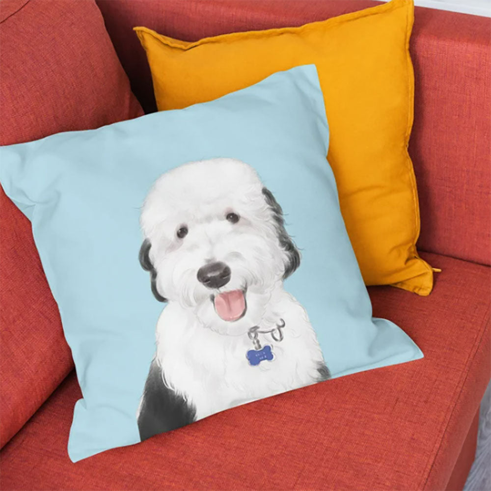 Custom Pet Pillow, Personalized Pet Portrait Pillow, Pet Cushion, Dog Mom, Personalized Mother's Day Gift for Dog Lover, Double Sided Cushion, CASE ONLY