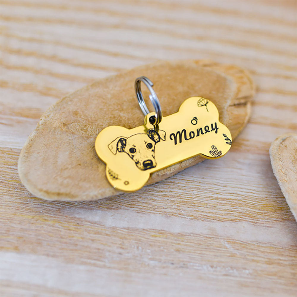 Dog Brand, Pet Anti-lost Brand, Dog Cat Cute Keychain Custom Pet Portrait Key chain for Pet Lovers, Memorial Gifts