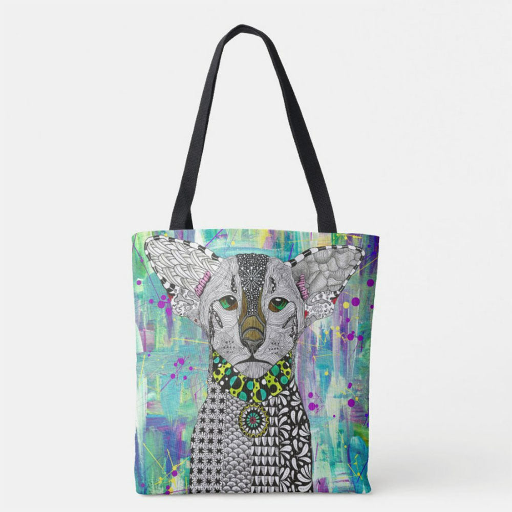 Custom Pet Photo Tote Bag, Exotic Oriental Shorthair Cat Tote Bag, Personalized Tote Bag, Pet Picture Tote Bag, Pet Portrait Bag