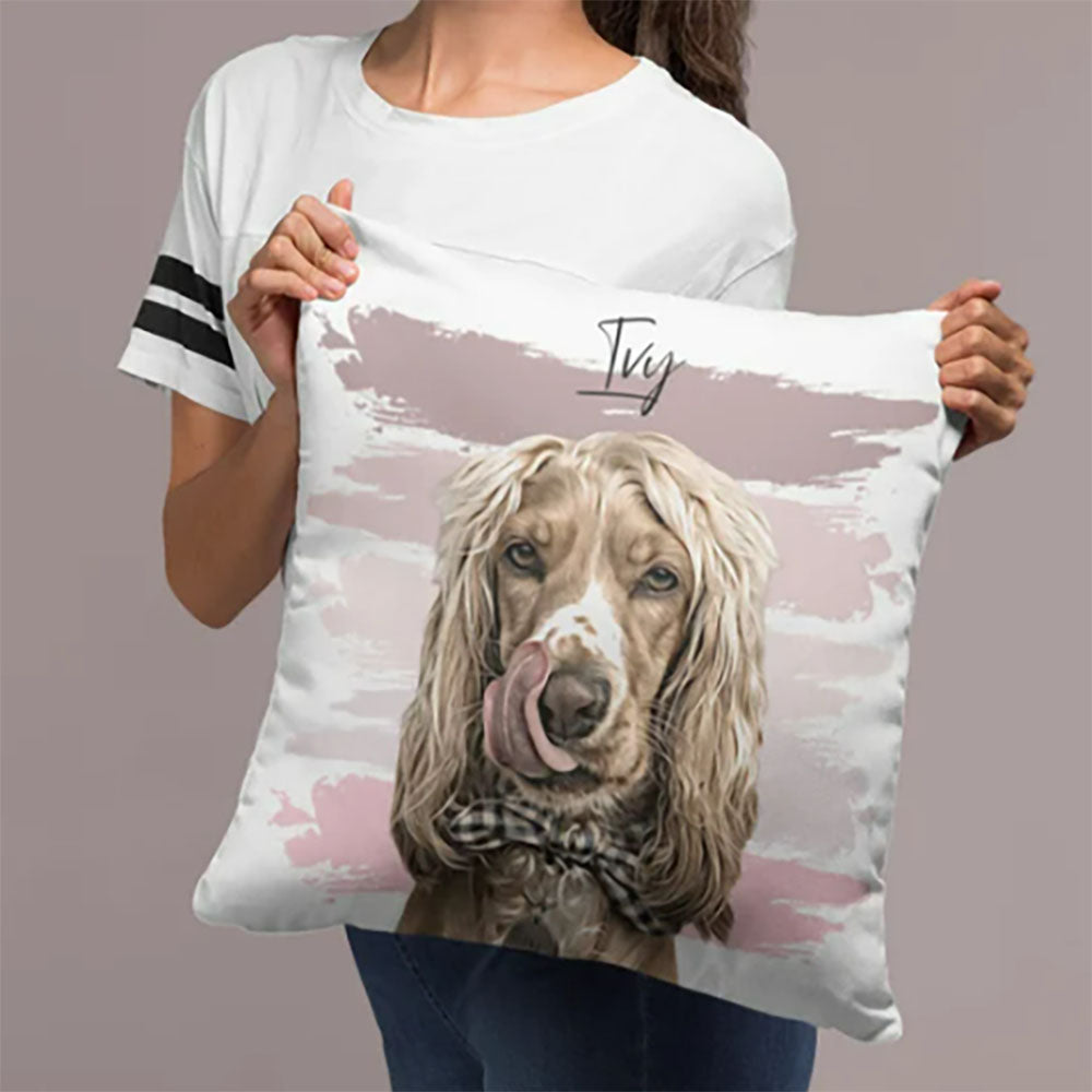 Custom Artist Pet Pillow, Personalised Dog Pillow, Cat Pillow Cover, Dog Lovers Gift, Pet Memorial, Pet Portrait Painting, Double Sided Cushion, CASE ONLY