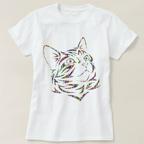 Rainbow Thinking Pet T-Shirt, Pet Portrait T-Shirt, Custom Unisex T shirt with Pet Face , Custom Dog T Shirts for Humans, Custom Cat Shirt T-Shirts