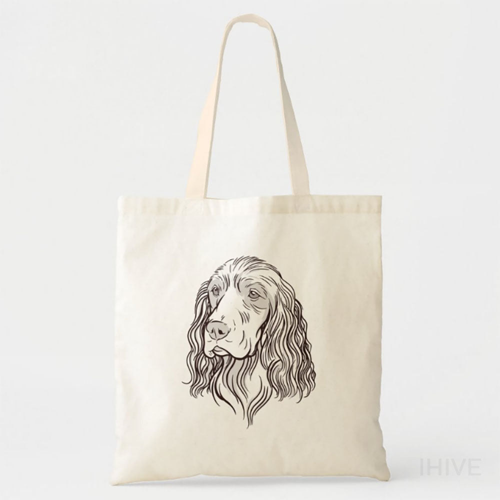 Custom Pet Photo Tote Bag, Cute Cocker Spaniel Dog Face Tote Bag, Personalized Tote Bag, Pet Picture Tote Bag, Pet Portrait Bag