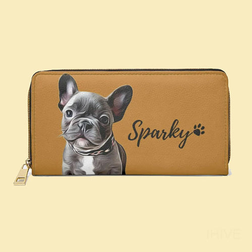 Custom Dog Portrait Zipper Wallet, Custom Pet Zipper Wallet, Custom Dog Wallet, Pet Memorial Gift, Personalized Gif