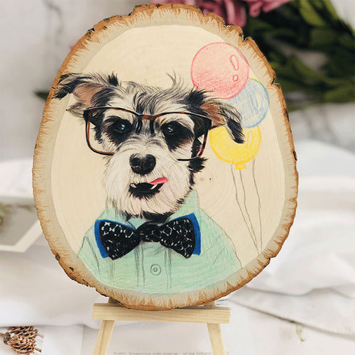 Pet Portrait Custom Wood Portrayal, Color Lead Cats and Dog Portraits, Cute Pet Painting, Pet Decoration Pure Hand -painted Portrait