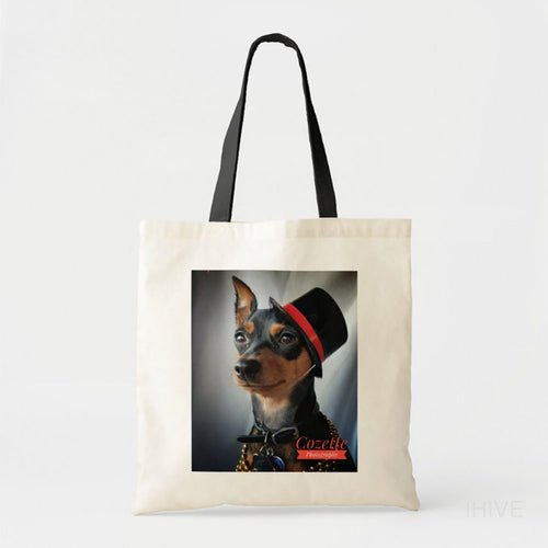 Custom Pet Photo Tote Bag, Personalized Tote Bag, Pet Picture Tote Bag, Pet Portrait Bag