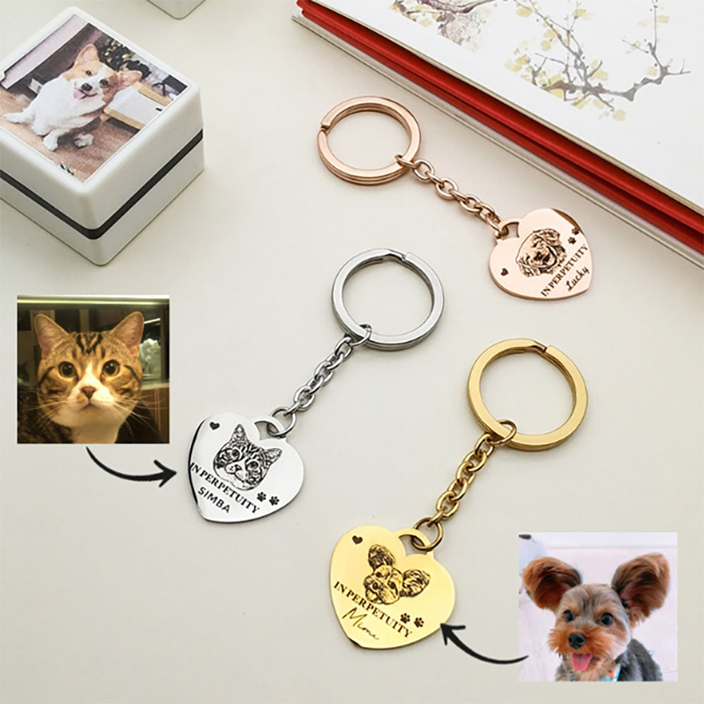 Pet Photo Name Keychain, Picture Keychain, Actual Pet Keychain, Personalized Pet Keychain, Custom Pet Keychain, Pet Memorial Necklace