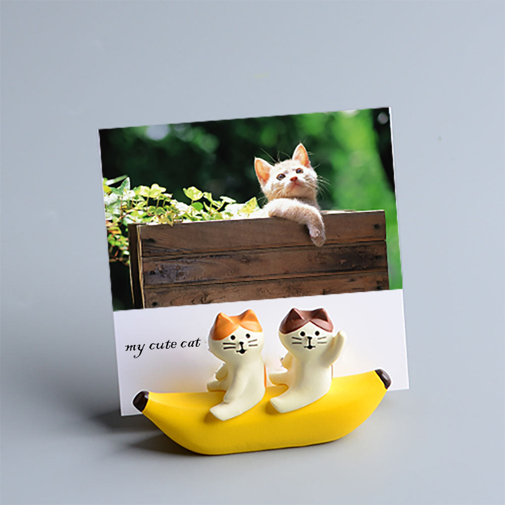 Pet Custom Photo Clip Decoration Note Clip Cat Banana Boat Cute Two Kittens Ornaments