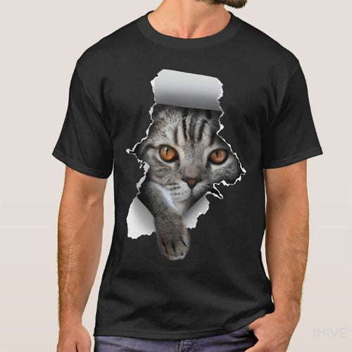 Cat Paw Torn Cat Lady Cute Kitten T-Shirt, Rainbow Thinking Pet T-Shirt, Pet Portrait T-Shirt, Custom Unisex T shirt with Pet Face , Custom Dog T Shirts for Humans, Custom Cat Shirt T-Shirts