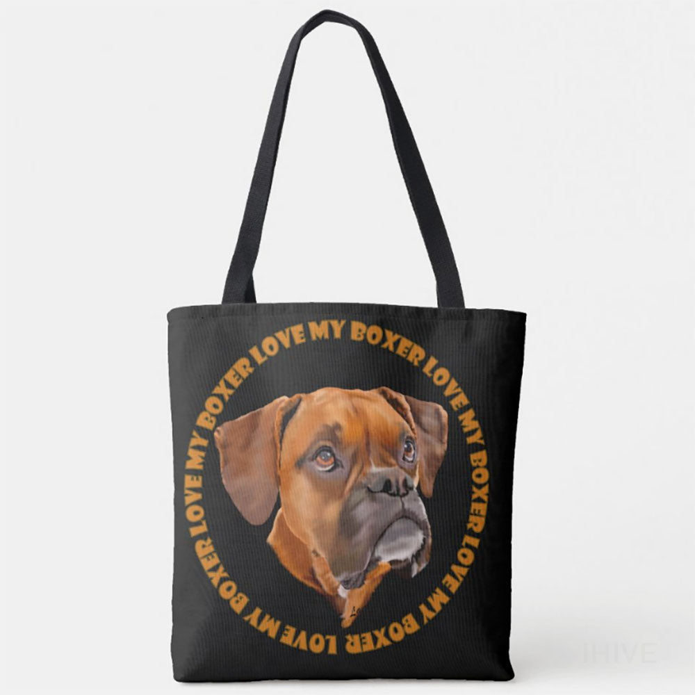 Custom Boxer Dog Tote Bag, Custom Pet Photo Tote Bag, Personalized Tote Bag, Pet Picture Tote Bag, Pet Portrait Bag