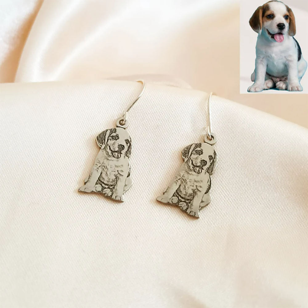 Personalized Pet Photo Earrings, Pet Portrait Gift, Dog Photo Earrings, Cat Photo Earrings, Pet Memorial