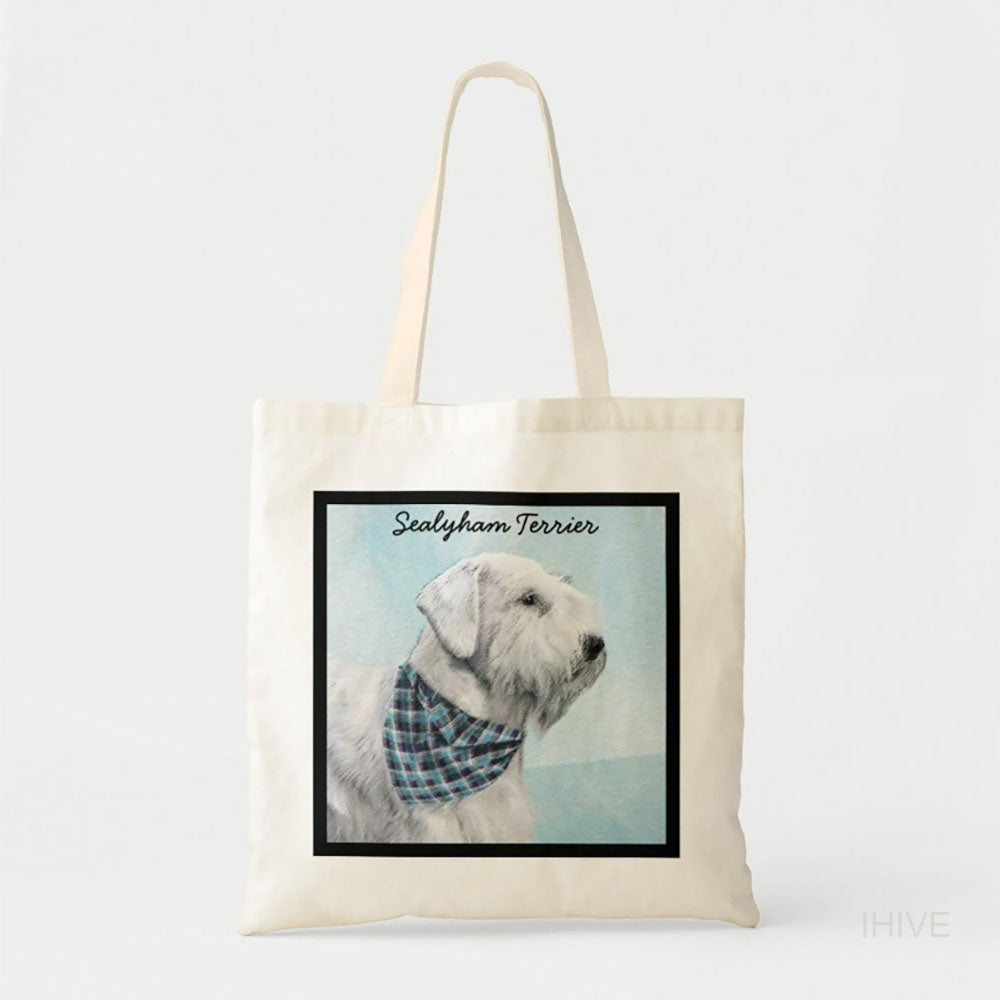 Custom Pet Photo Tote Bag, Cute Original Dog Art Tote Bag, Personalized Tote Bag, Pet Picture Tote Bag, Pet Portrait Bag