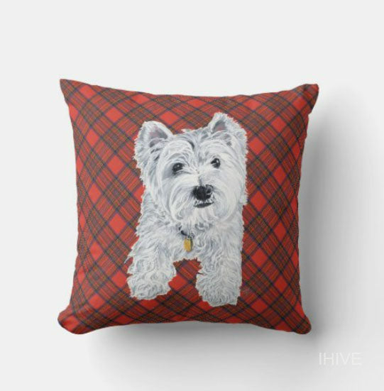 Custom Pet Pillow, Plaid Pillow, Pet Portrait Pillow, Dog Pillow, Cat Pillow, Pet Cushion, Personalized Gift for Dog Lover Pet Owner, Double Sided Cushion, CASE ONLY