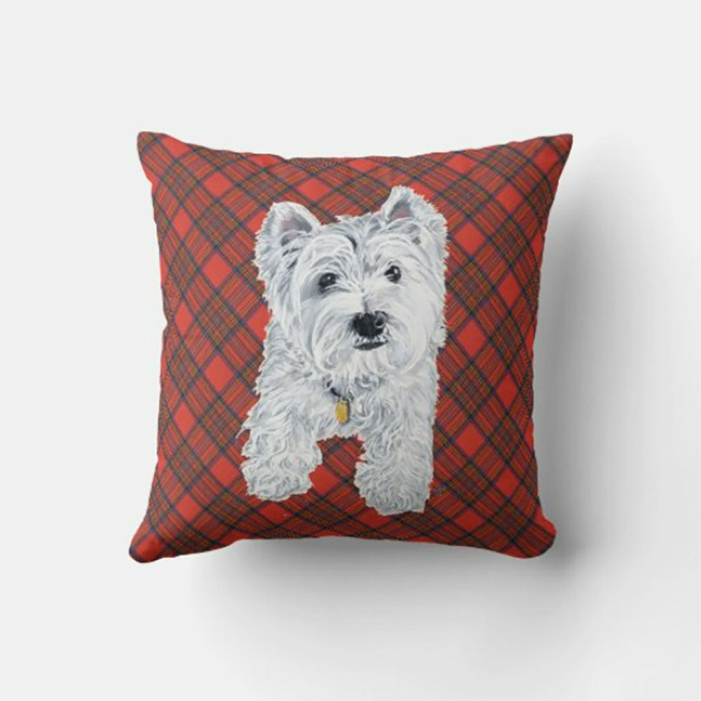 Custom Pet Pillow, Plaid Pillow, Pet Portrait Pillow, Dog Pillow, Cat Pillow, Pet Cushion, Personalized Gift for Dog Lover Pet Owner, Double Sided Cushion, CASE ONLY